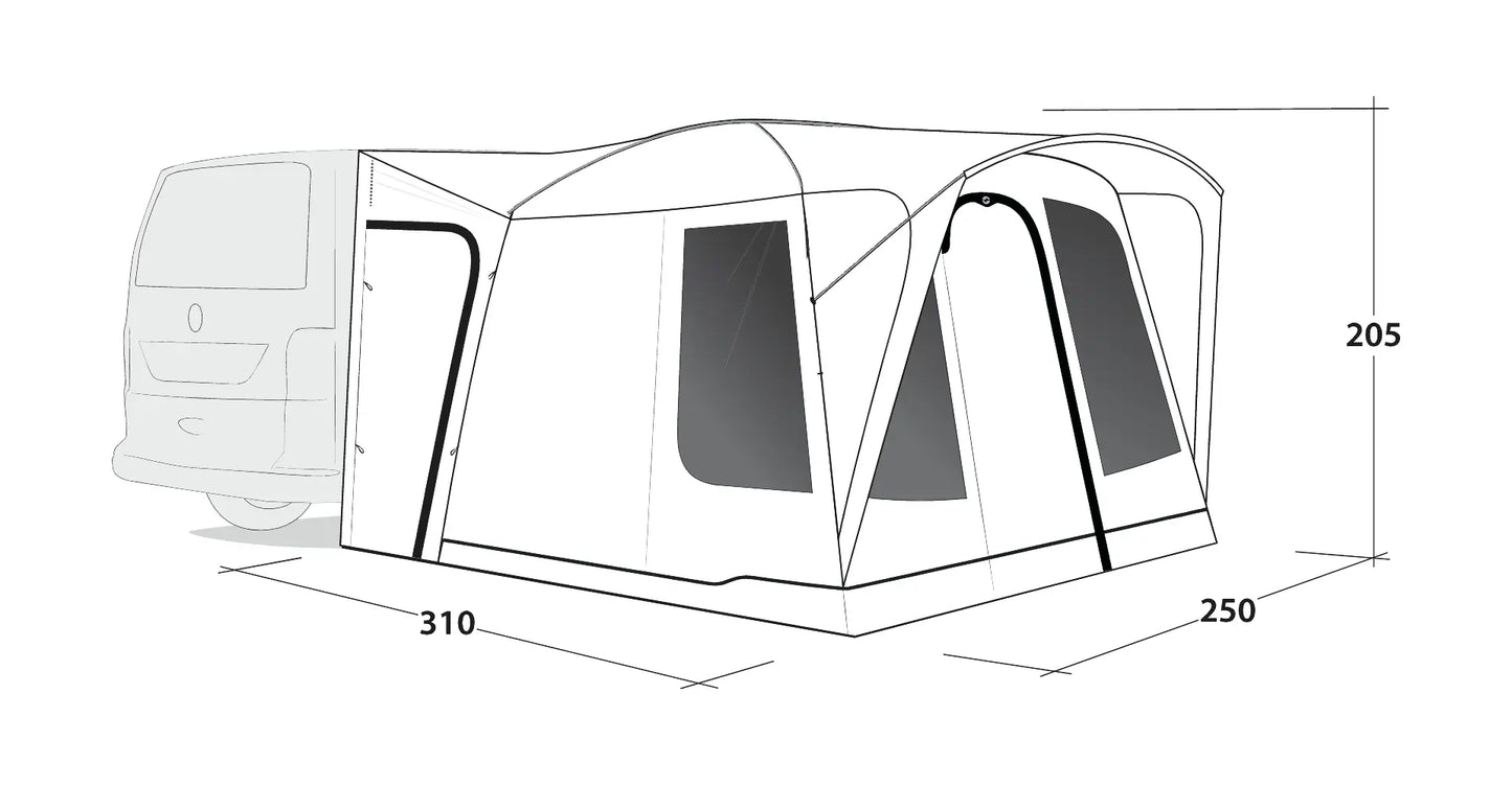 AVANCE DRIVE-AWAY PARA FURGONETA OUTWELL PINE HILLS | DISEÑO TIPO DOMO | COMPACTO