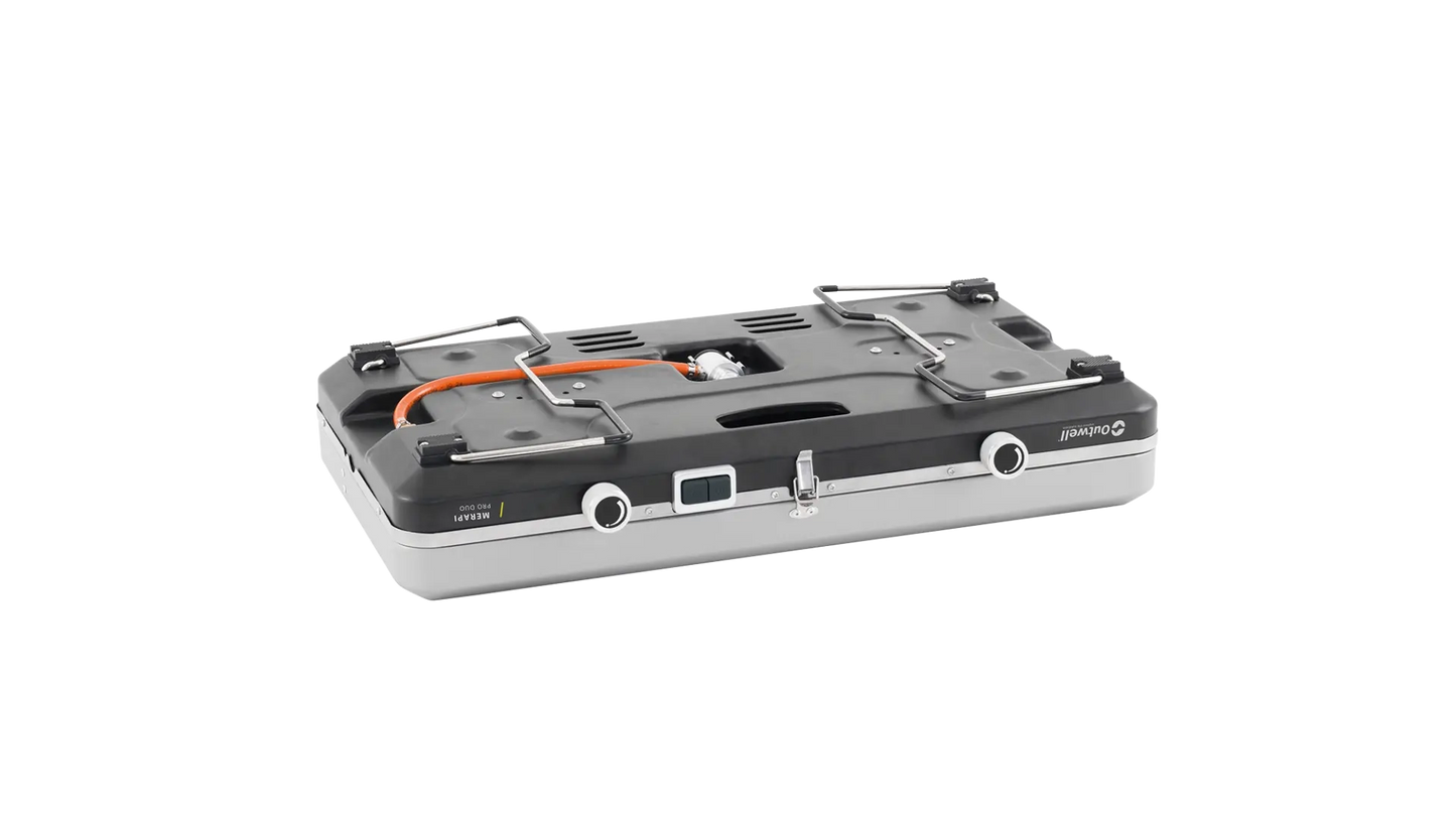 COCINA DE CAMPING PORTÁTIL DE DOBLE QUEMADOR OUTWELL | 2 X 3000W | CON PLANCHA Y PIEZO