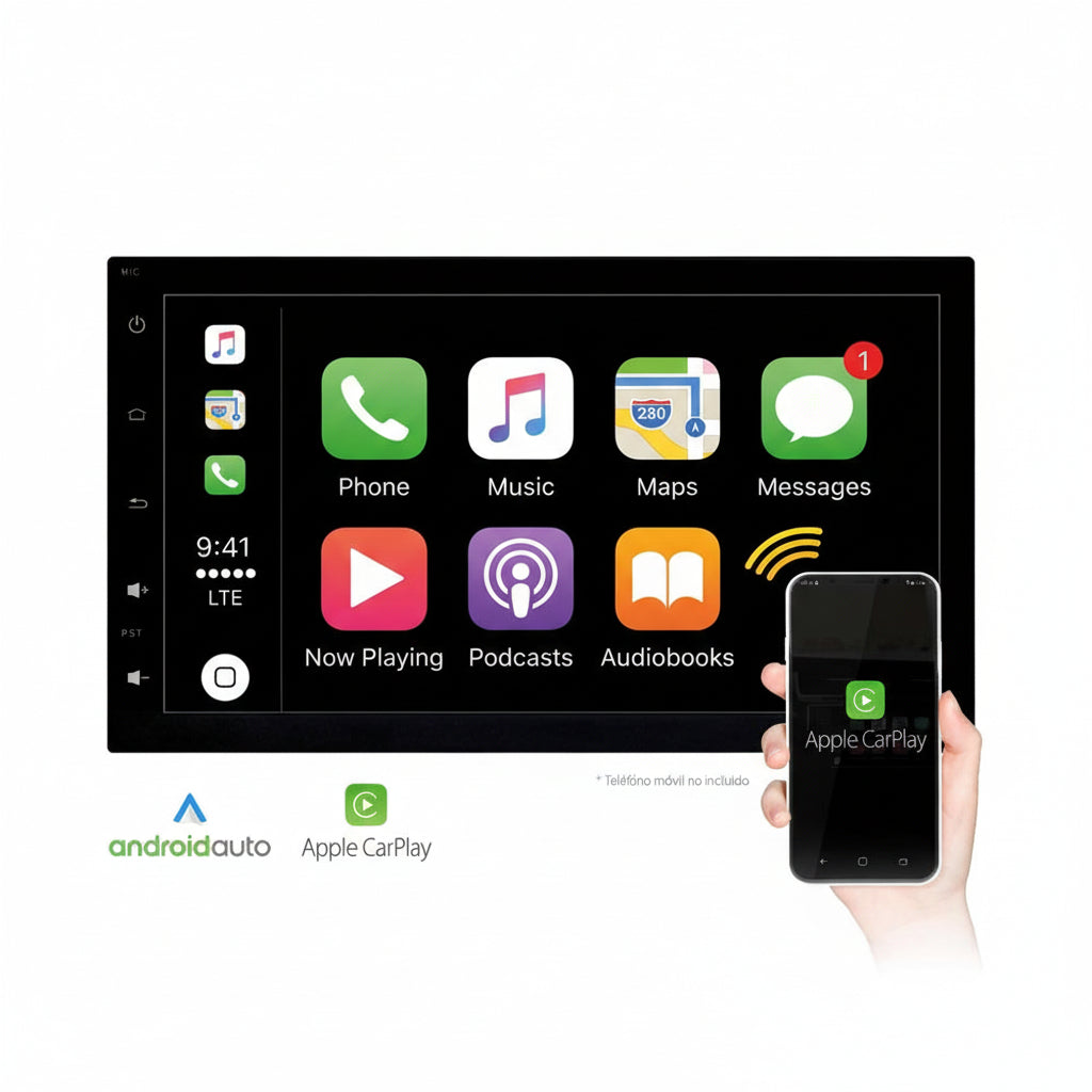 BLUGY MULTIFUNCIÓN ANDROID AUTO Y APPLE CARPLAY INALÁMBRICO DE 7"