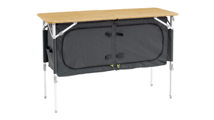 MUEBLE DE ALMACENAMIENTO DOBLE OUTWELL PADRES | ENCIMERA DE BAMBÚ | ARMARIO PLEGABLE CON PATAS AJUSTABLES