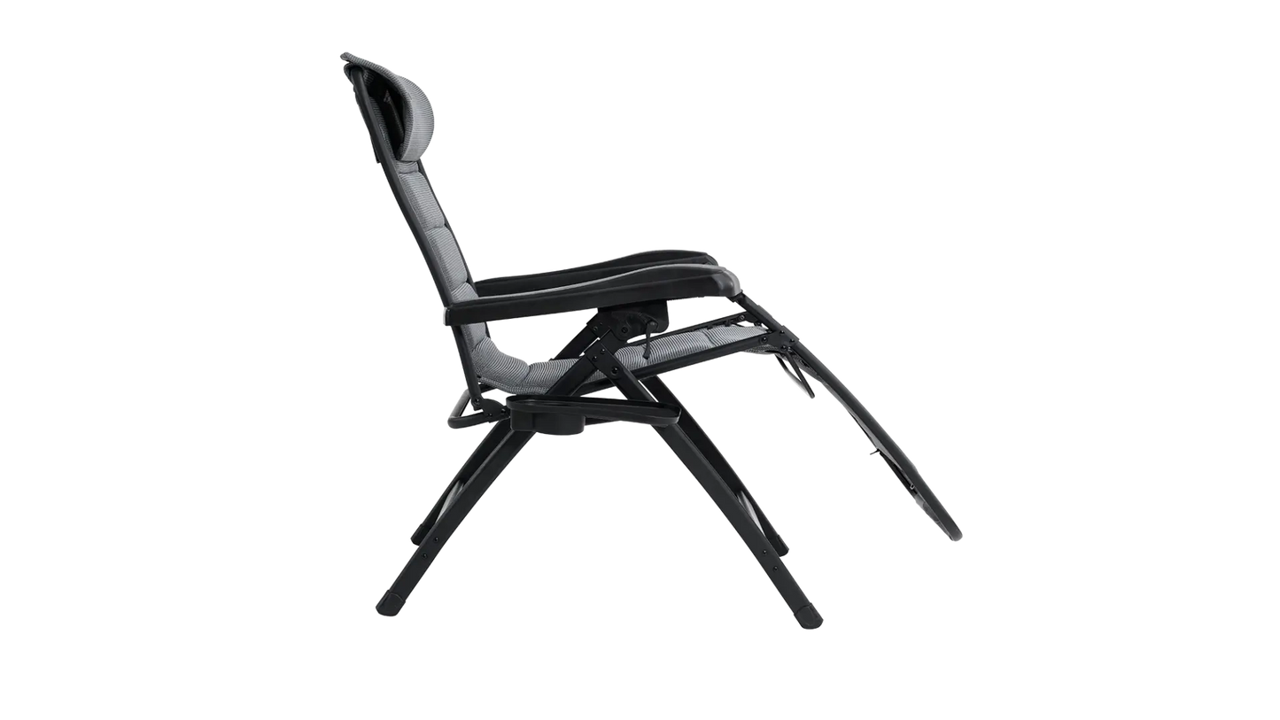 TUMBONA DE CAMPING RECLINABLE OUTWELL ACADIA | MESA LATERAL INTEGRADA | POSICIONES CON BLOQUEO (150 KG)