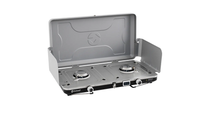 COCINA DE CAMPING PORTÁTIL DE DOBLE QUEMADOR OUTWELL | 2 X 3000W | CON PLANCHA Y PIEZO