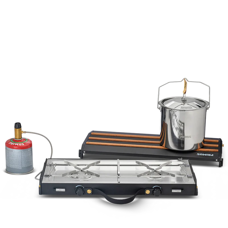 COCINA DE CAMPING DE DOBLE QUEMADOR PREMIUM ALIKA PRIMUS | DISEÑO SOCIAL 360° | 3000W + 3900W