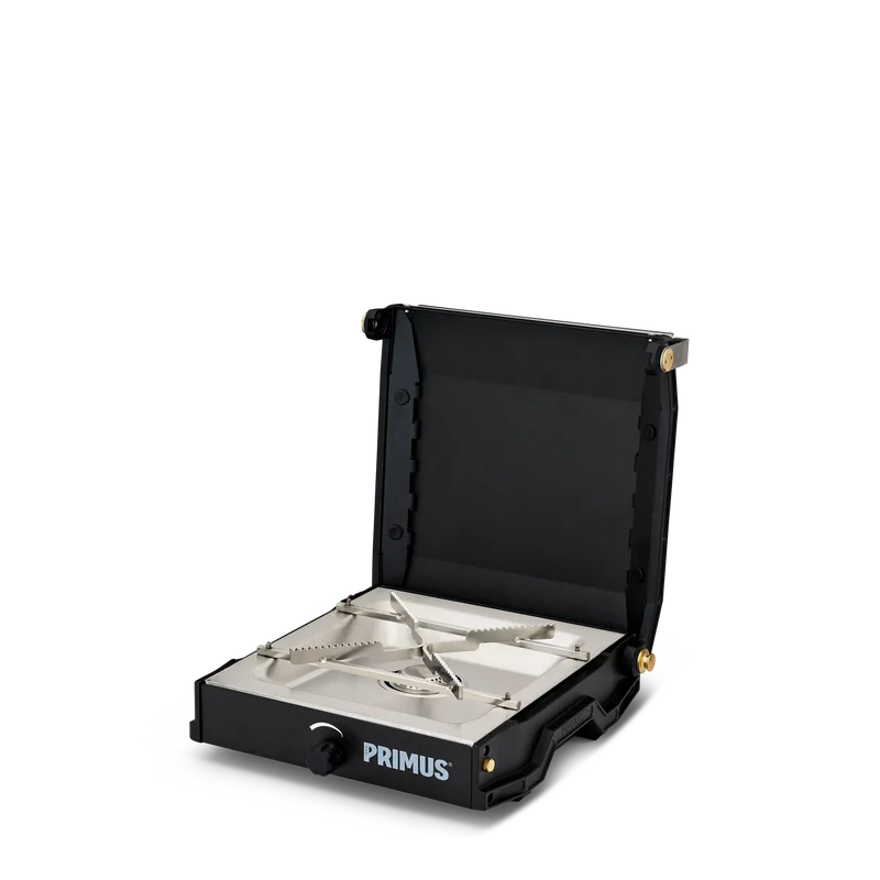 COCINA DE CAMPING PORTÁTIL MONOFUEGO PREMIUM MOJA PRIMUS | 3000W | ASA DE MADERA Y CIERRE COMPACTO