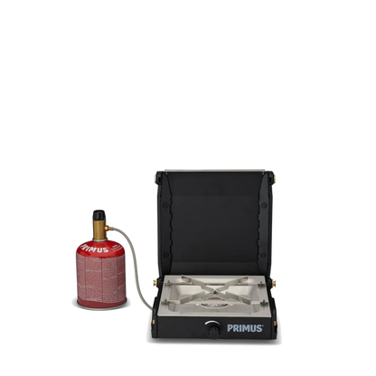 COCINA DE CAMPING PORTÁTIL MONOFUEGO PREMIUM MOJA PRIMUS | 3000W | ASA DE MADERA Y CIERRE COMPACTO