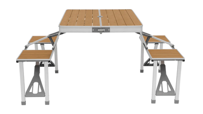 MESA DE PICNIC PORTÁTIL CON ASIENTOS OUTWELL DAWSON | TABLERO DE BAMBÚ Y ALUMINIO