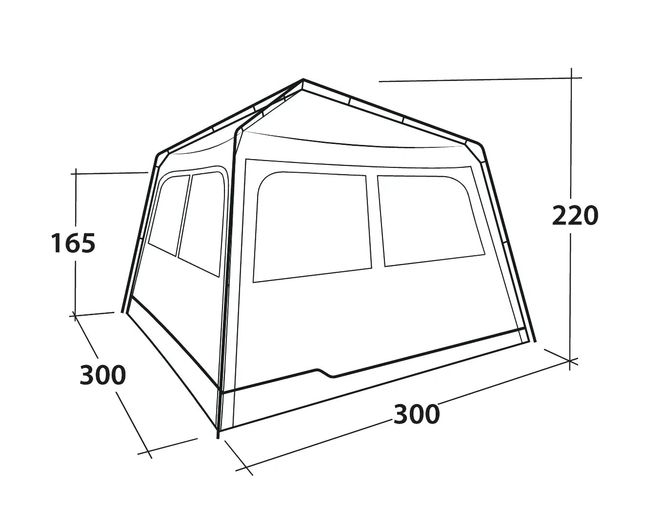 AVANCE DE CAMPING DE MONTAJE RÁPIDO OUTWELL FASTLANE 300 | UPF 50+ | CON LATERALES Y SUELO