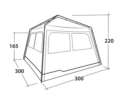 AVANCE DE CAMPING DE MONTAJE RÁPIDO OUTWELL FASTLANE 300 | UPF 50+ | CON LATERALES Y SUELO