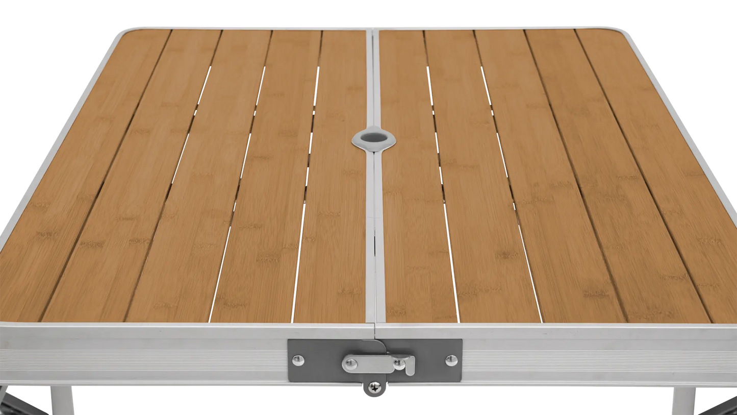 MESA DE PICNIC PORTÁTIL CON ASIENTOS OUTWELL DAWSON | TABLERO DE BAMBÚ Y ALUMINIO