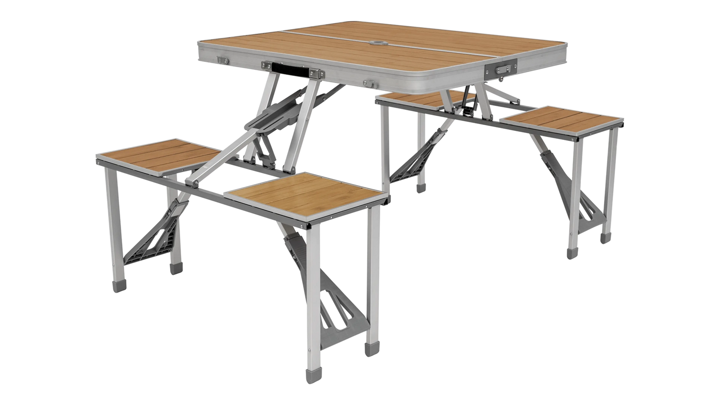 MESA DE PICNIC PORTÁTIL CON ASIENTOS OUTWELL DAWSON | TABLERO DE BAMBÚ Y ALUMINIO