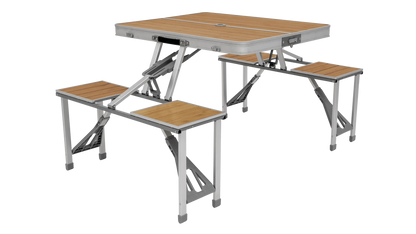 MESA DE PICNIC PORTÁTIL CON ASIENTOS OUTWELL DAWSON | TABLERO DE BAMBÚ Y ALUMINIO
