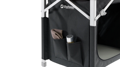 MUEBLE DE ALMACENAMIENTO DOBLE OUTWELL PADRES | ENCIMERA DE BAMBÚ | ARMARIO PLEGABLE CON PATAS AJUSTABLES