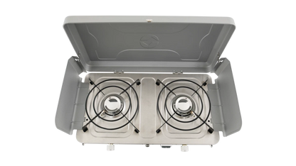 COCINA DE CAMPING PORTÁTIL DE DOBLE QUEMADOR MERAPI OUTWELL | 2 X 3000W | ENCENDIDO PIEZO