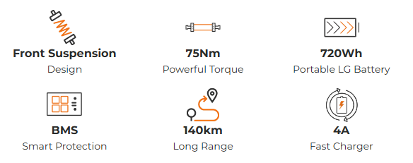 BICICLETA ELÉCTRICA PLEGABLE ENGWE O20 BOOST | SENSOR DE PAR 75NM | BATERÍA LG 720WH
