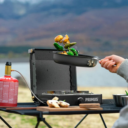 COCINA DE CAMPING PORTÁTIL MONOFUEGO PREMIUM MOJA PRIMUS | 3000W | ASA DE MADERA Y CIERRE COMPACTO