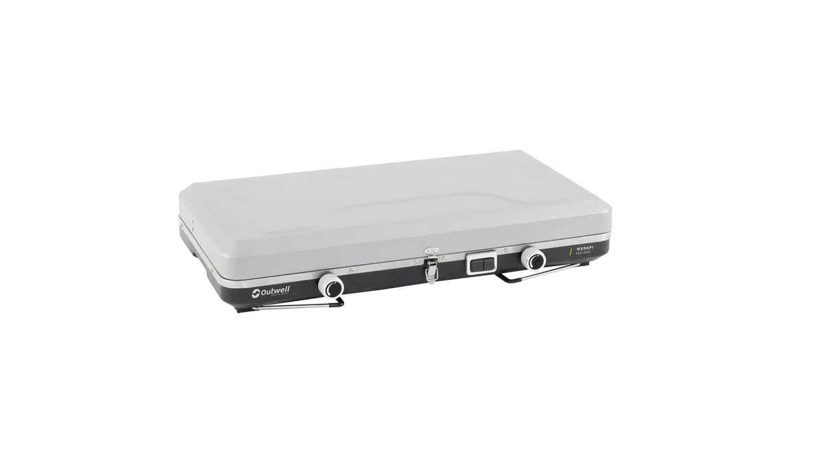 COCINA DE CAMPING PORTÁTIL DE DOBLE QUEMADOR MERAPI OUTWELL | 2 X 3000W | ENCENDIDO PIEZO