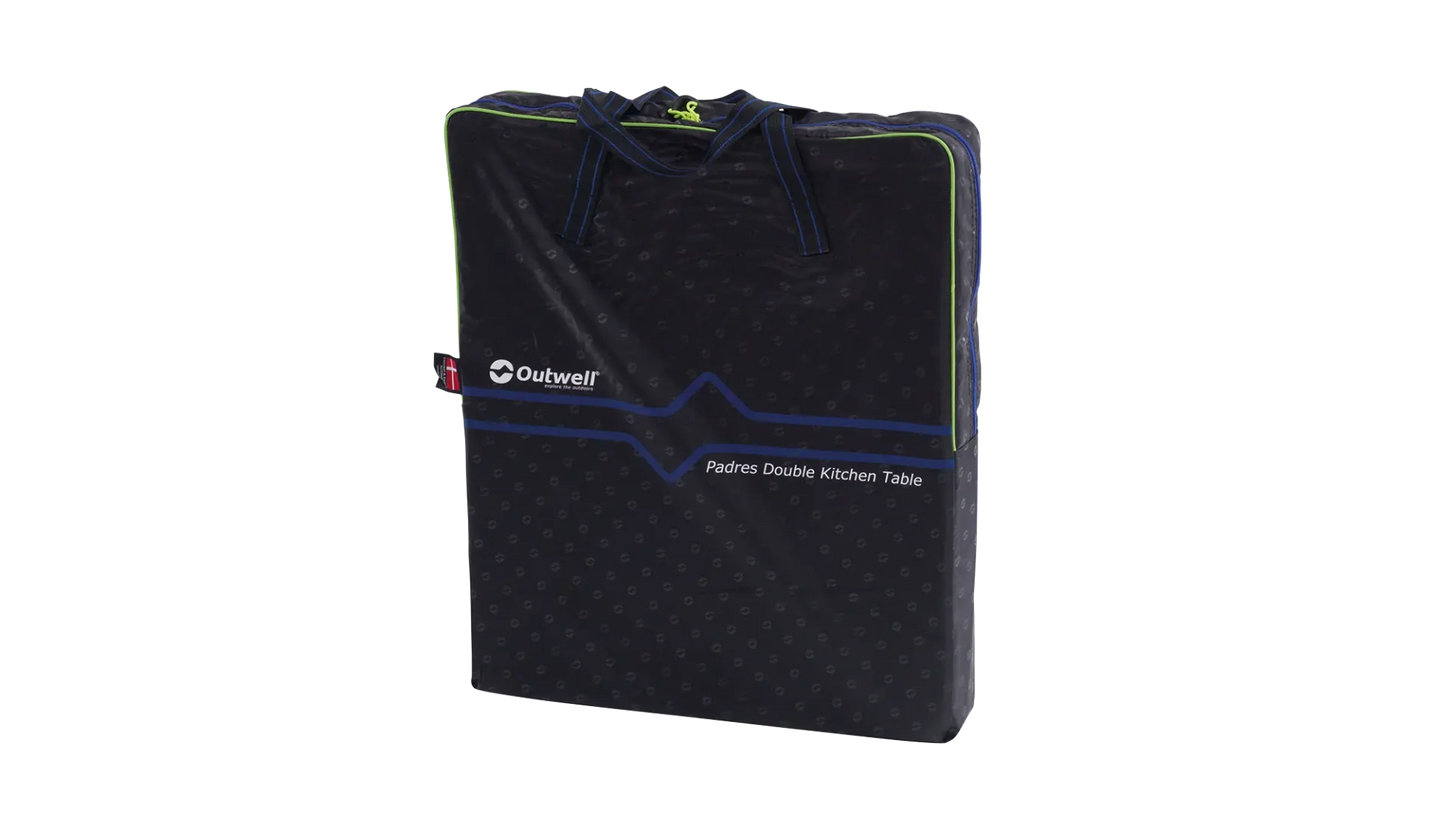 MUEBLE DE ALMACENAMIENTO DOBLE OUTWELL PADRES | ENCIMERA DE BAMBÚ | ARMARIO PLEGABLE CON PATAS AJUSTABLES