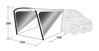 TOLDO HINCHABLE UNIVERSAL OUTWELL TOURING SHELTER AIR | 4000MM | MONTAJE RÁPIDO
