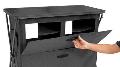 MUEBLE DE ALMACENAMIENTO PREMIUM OUTWELL | PUERTA MAGNÉTICA RÍGIDA | ARMARIO DE CAMPING PLEGABLE DE 6 ESTANTES