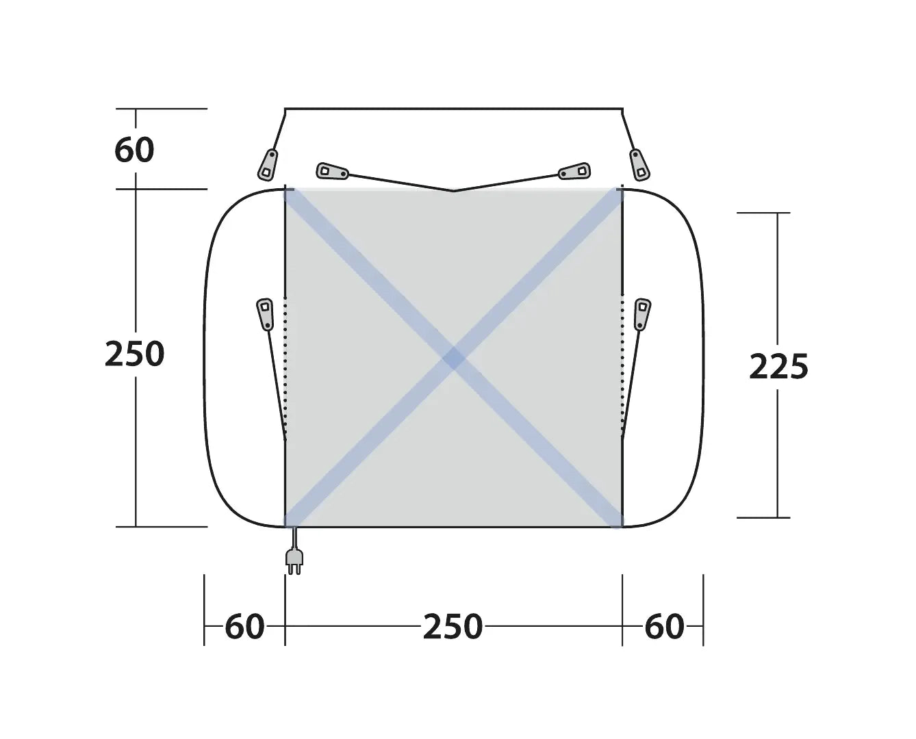 AVANCE HINCHABLE PARA FURGONETA OUTWELL DAYTONA AIR | ALTURA 175-200 CM | MONTAJE RÁPIDO