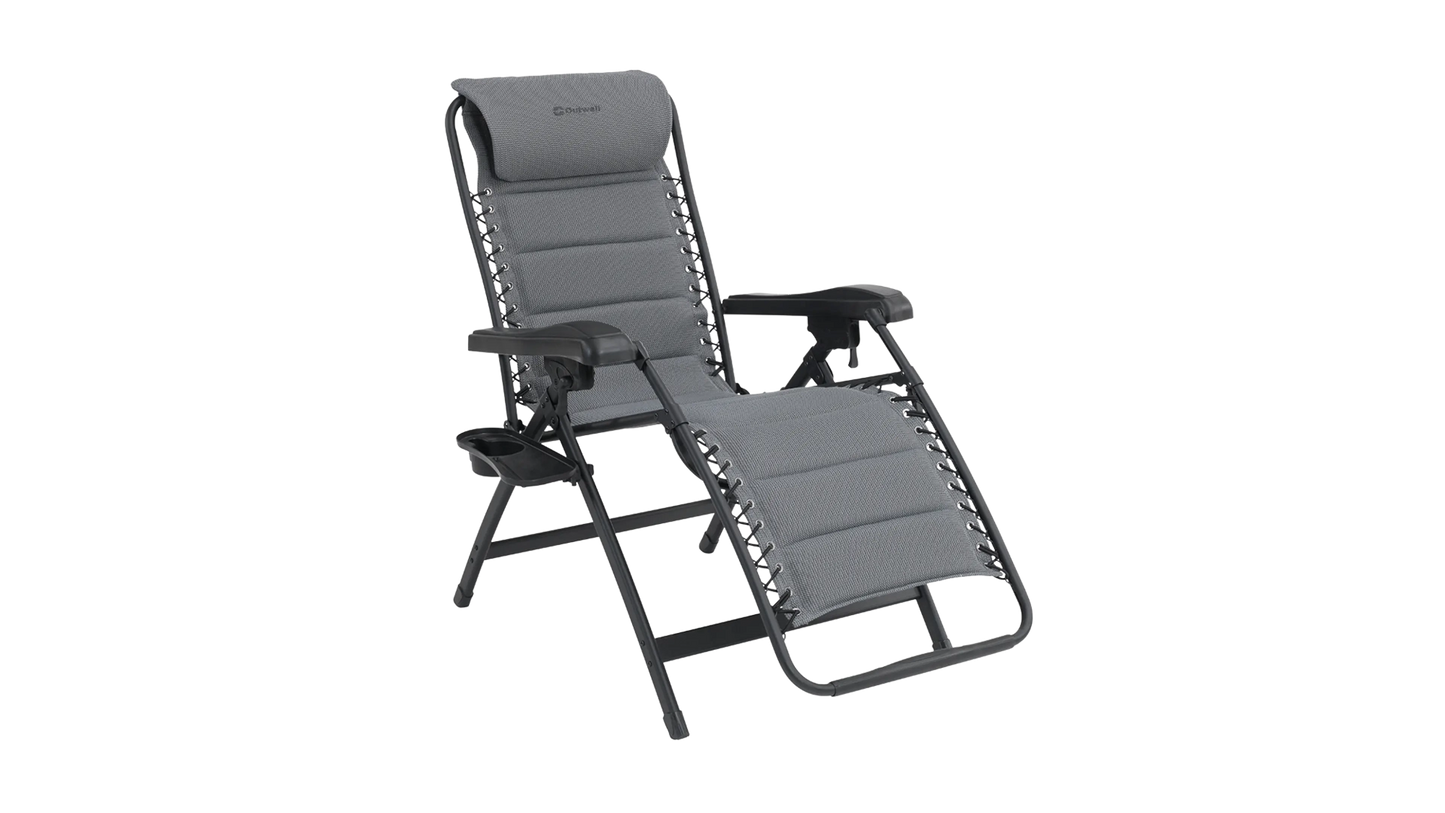 TUMBONA DE CAMPING RECLINABLE OUTWELL ACADIA | MESA LATERAL INTEGRADA | POSICIONES CON BLOQUEO (150 KG)
