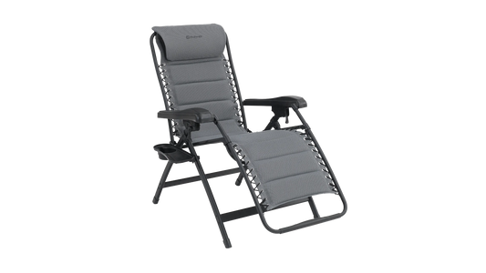 TUMBONA DE CAMPING RECLINABLE OUTWELL ACADIA | MESA LATERAL INTEGRADA | POSICIONES CON BLOQUEO (150 KG)