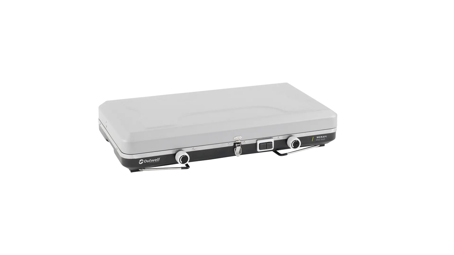 COCINA DE CAMPING PORTÁTIL DE DOBLE QUEMADOR OUTWELL | 2 X 3000W | CON PLANCHA Y PIEZO