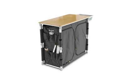 MUEBLE DE COCINA Y ALMACENAMIENTO OUTWELL PADRES XL | ENCIMERA DE BAMBÚ | ARMARIO PLEGABLE DE 4 ESTANTES