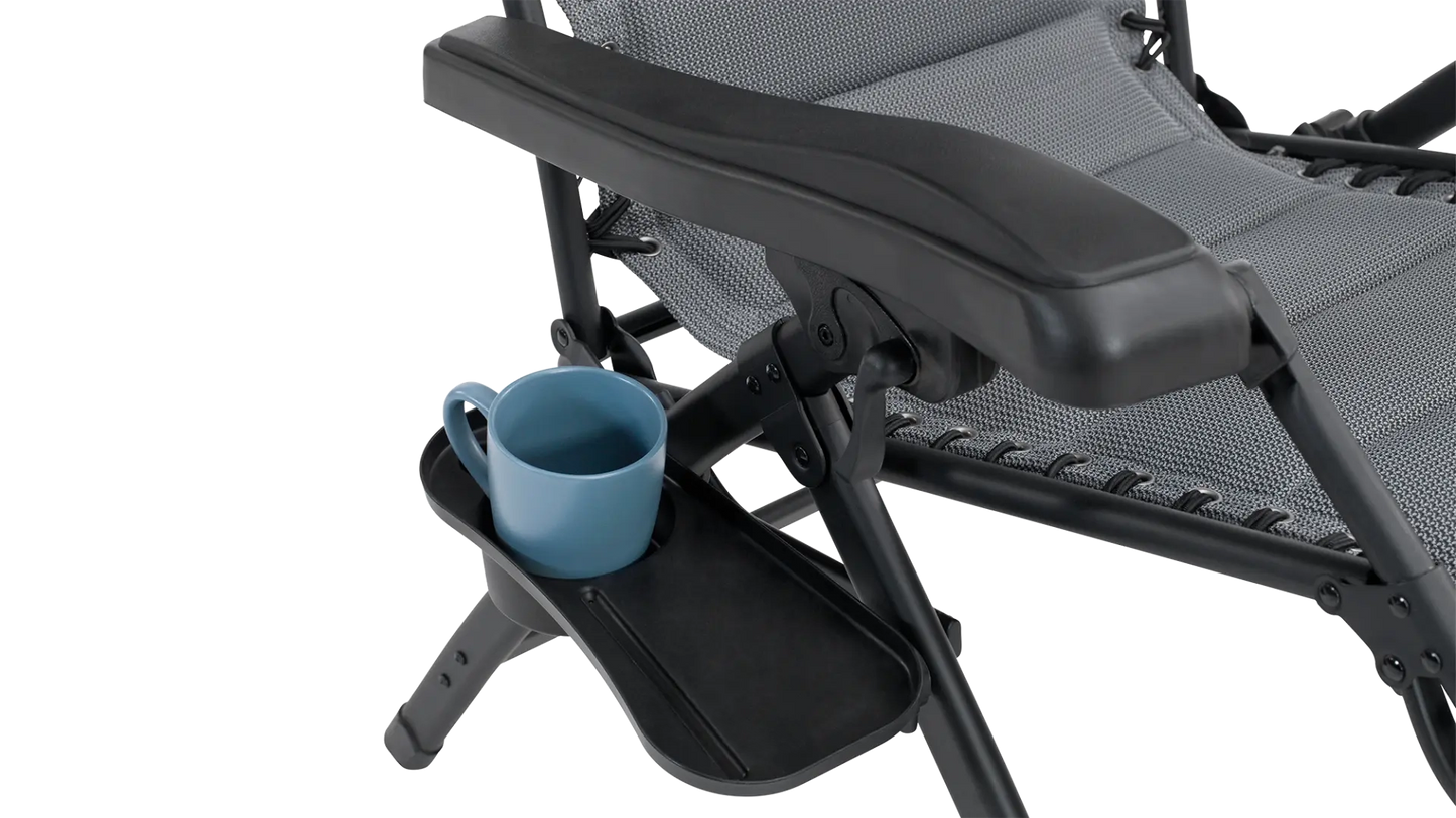 TUMBONA DE CAMPING RECLINABLE OUTWELL ACADIA | MESA LATERAL INTEGRADA | POSICIONES CON BLOQUEO (150 KG)