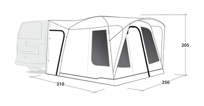 AVANCE DRIVE-AWAY PARA FURGONETA OUTWELL PINE HILLS | DISEÑO TIPO DOMO | COMPACTO