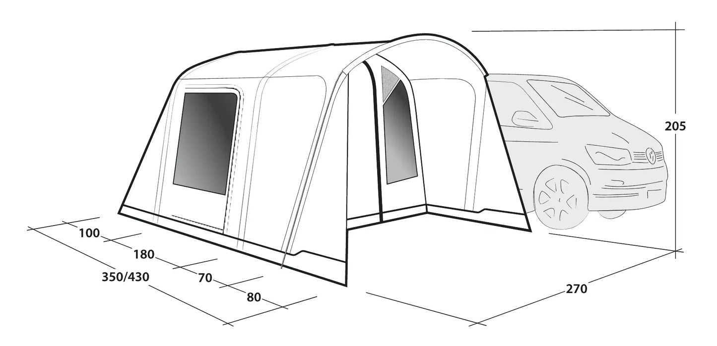AVANCE HINCHABLE PARA FURGONETA OUTWELL TALLADEGA AIR | ALTURA 175-200 CM