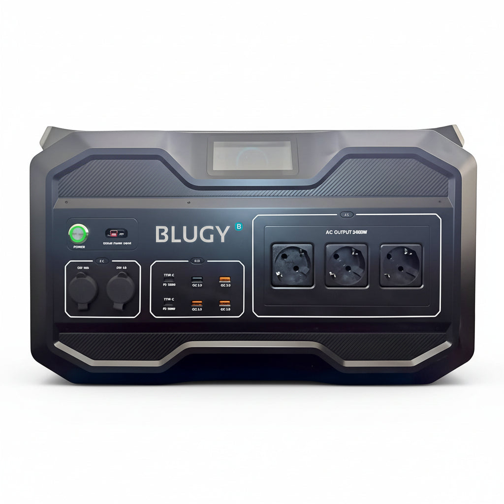 BLUGY ESTACIÓN DE ENERGÍA LiFePO DE 2400W CON CARGA RÁPIDA (ONDA PURA Y MPPT)