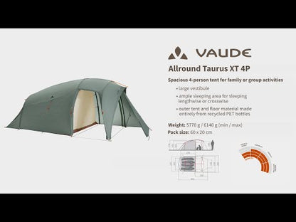 VAUDE TIENDA DE CAMPAÑA ALLROUND TAURUS XT 4 PERSONAS